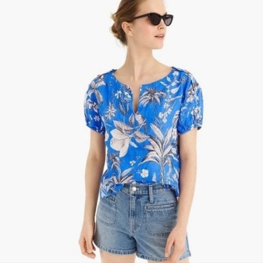 J. Crew linen ratti blouse size large